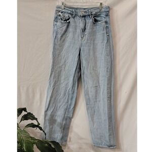 American Eagle Baggy Jeans Light Wash High Rise Denim Womens 10‎ Regular